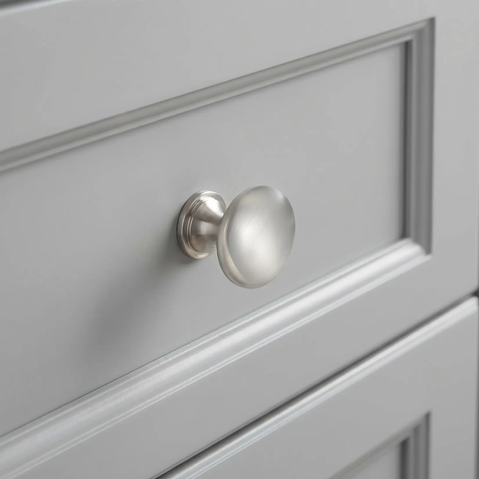 Brushed Nickel Cabinet Knobs 30 Pack – 1.18 Inch Round Mushroom Pulls – Durable Zinc Alloy, Modern Fingerprint Resistant – Easy Install Hardware for Kitchen, Bathroom, Dresser, Closet