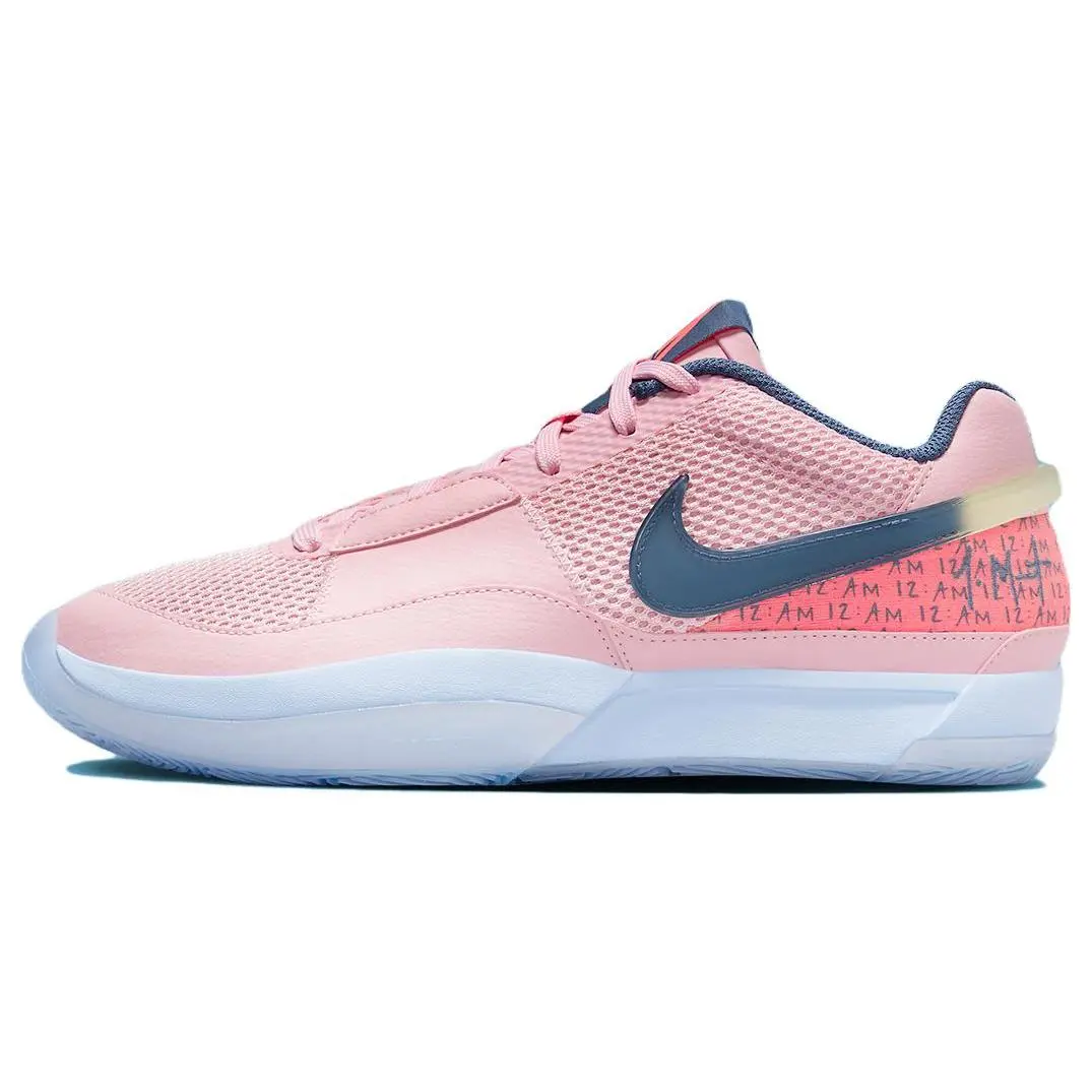 Nike Ja 1 Morant Basketball Shoes – Unisex Low-Top Rounded Toe Lace-Up with Medium-Soft Pink Verifiable, with credentials and supporting global authentication