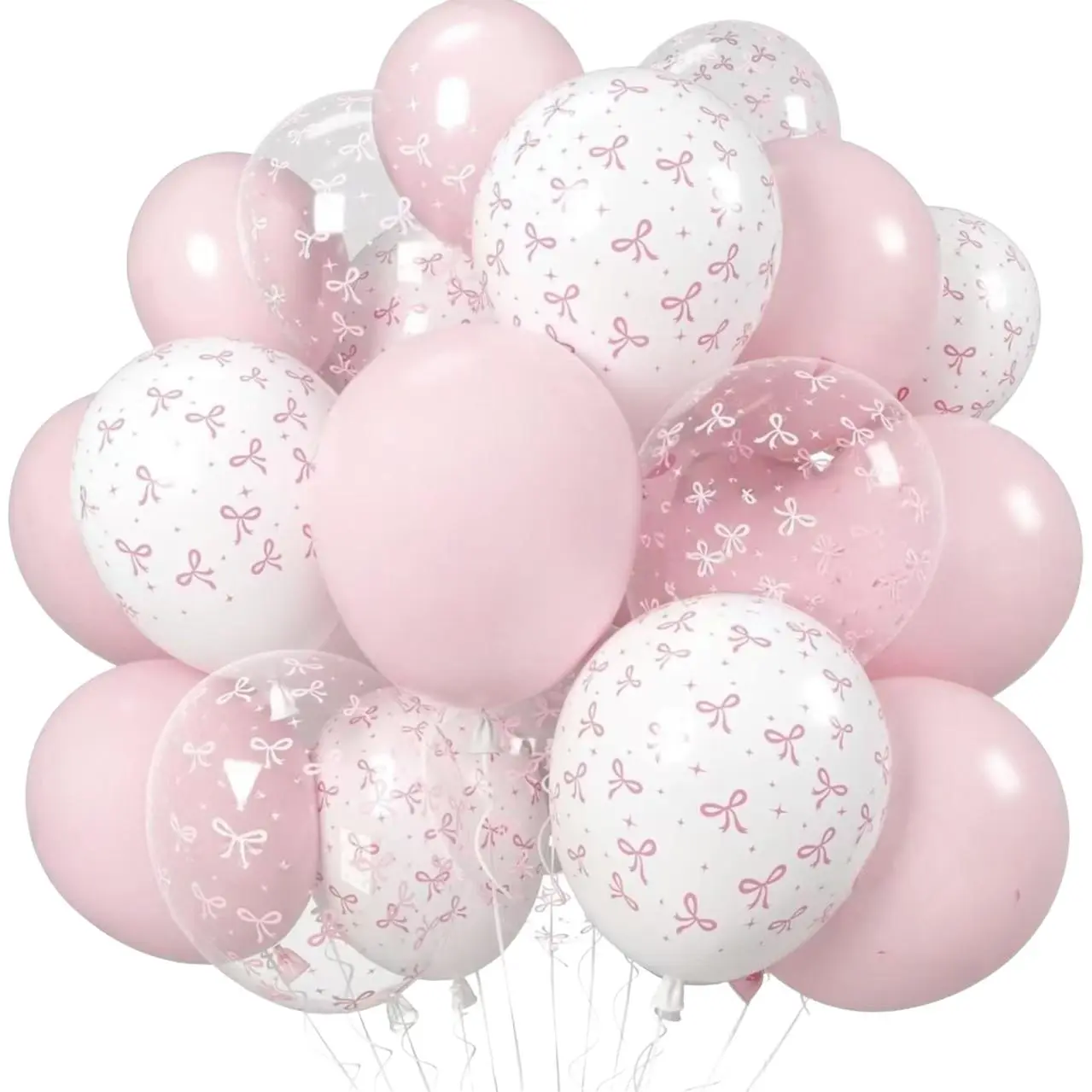 35-Piece Bowknot Theme Balloon Set, Party Balloons Pastel Party Decorations Perfect for Girl Birthday, Singles Party, Wedding, Anniversary, Christmas Party Decorations