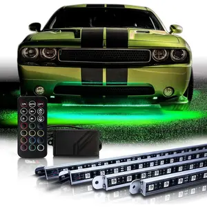 Aura Underglow Lights with Remote Control, 12V RGB Multicolor LED Strip Car Lighting Kit, Exterior Neon Accent Under Glow for Rigid Light Bars