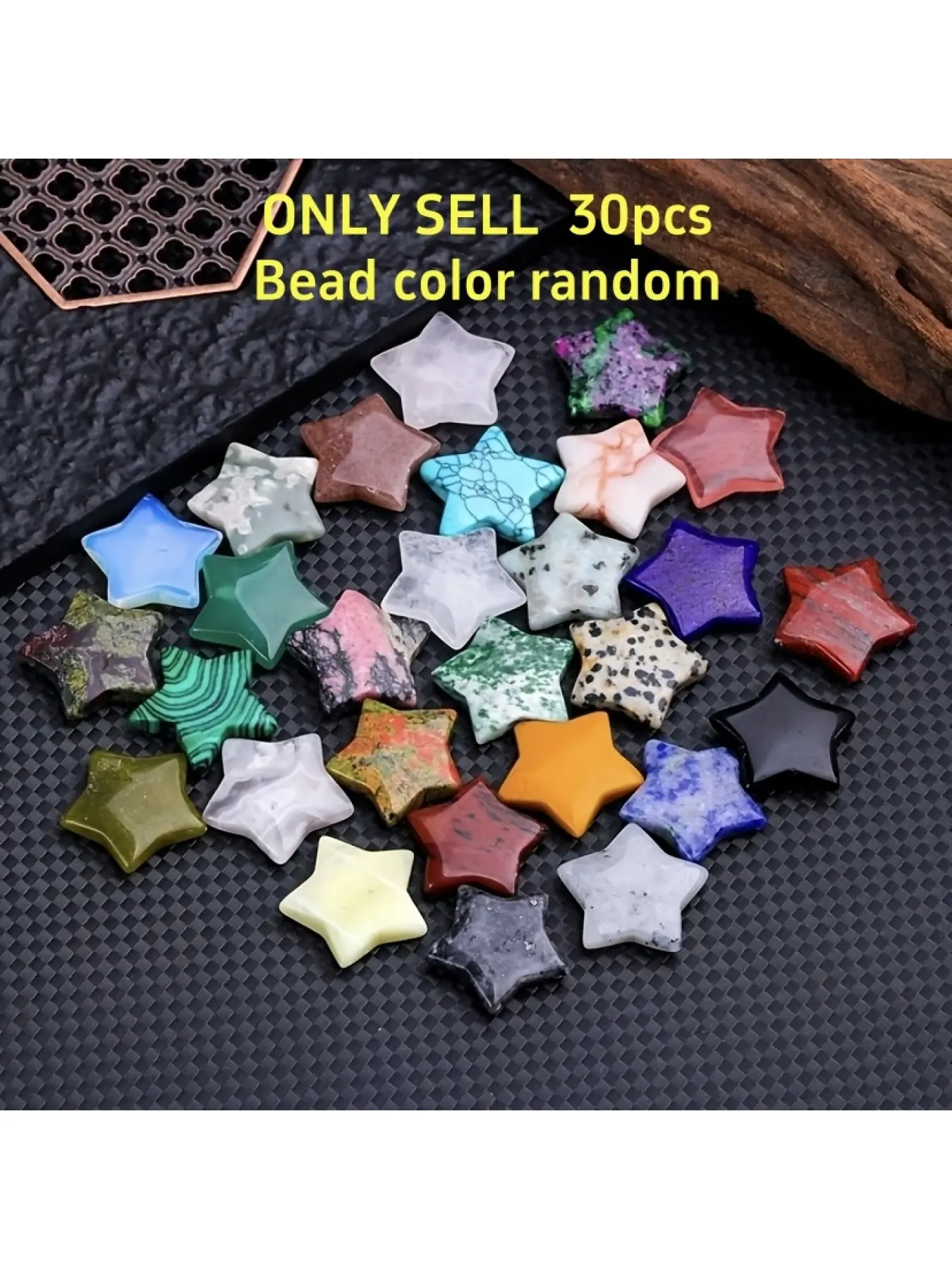 30pcs Natural Crystal Set Star Quartz Love Stone Rose Quartz Chakra Stone Palm Stone Anxiety Stone Healing Crystals for Spiritual Balance Meditation Gift Jewelry Decoration Crystal Decorative Stones