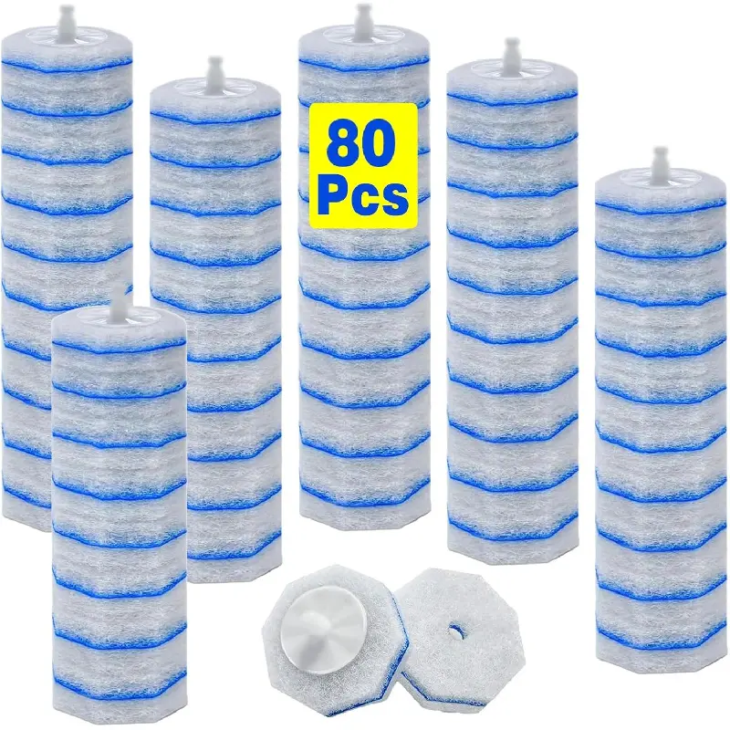 80 Toilet Bowl Wand Refills Fits  Brush Wand,Upgrade 3-Layer Disposable Bowl Cleaner Refills for Bathroom Cleaning,3X Cleaning Power,No Falling Apart