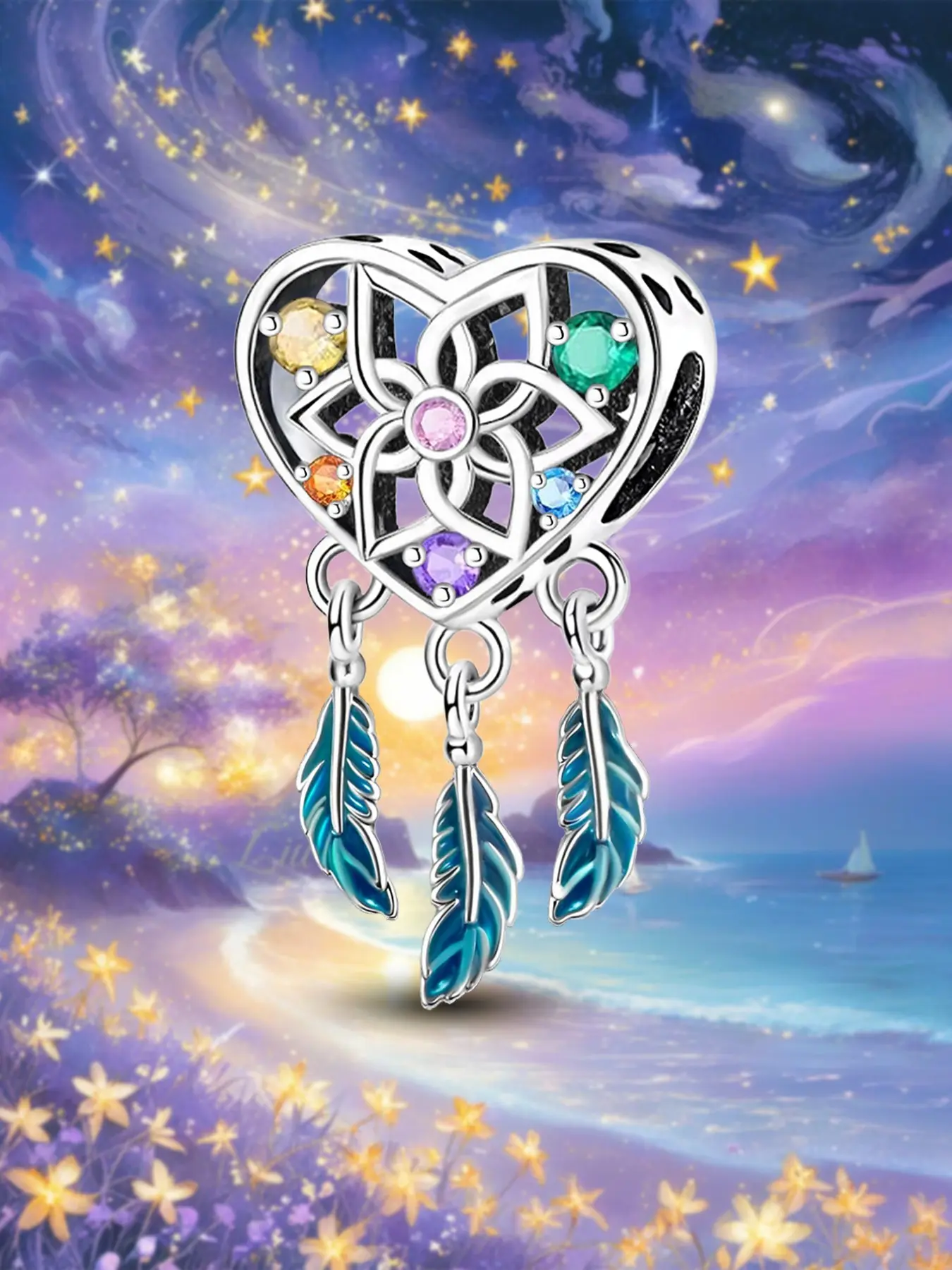Romantic Love European Dangle & Spacer Charms, Infinity Lock Key Balloon Heart Two-Tone Designs for Women’s Valentine DIY Jewelry Making