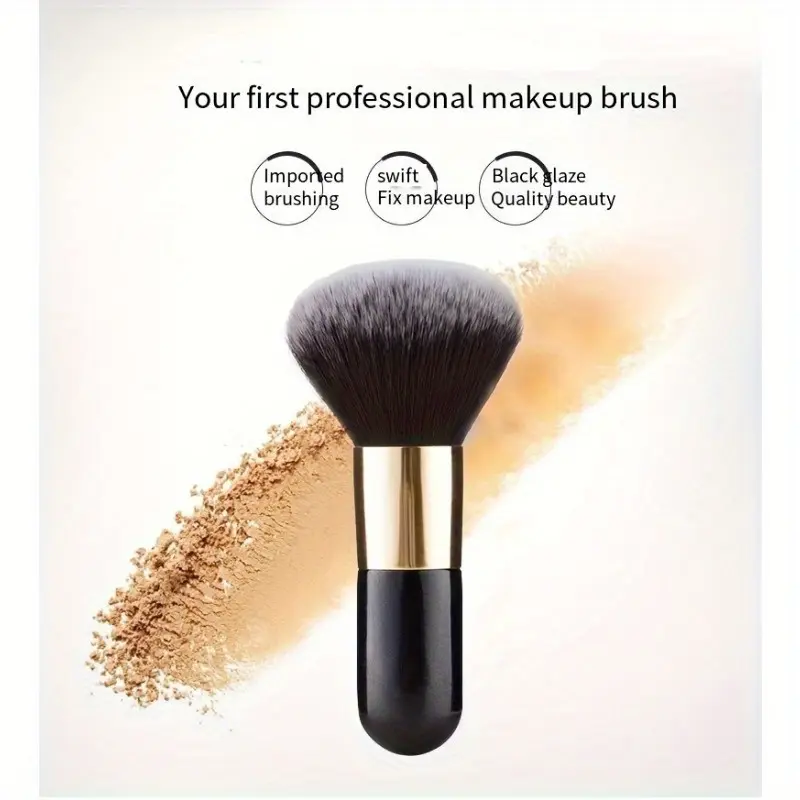 1 Count Luxury Long Fluffy Powder Face Makeup Brush, Ultra Soft Bristles Multiuse Wet Dry Brush for Foundation Blush Contour Setting Powder, Beginner Friendly, Anti Patchy Makeup Strong Powder Grab