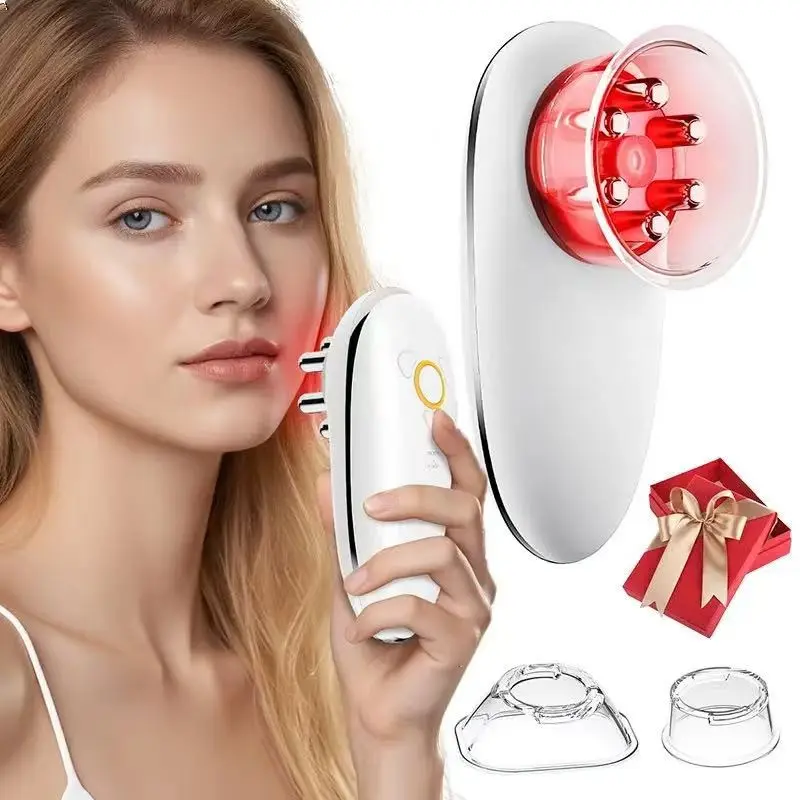 4 In 1 Full Body Facial Massager AM-820 Wireless Microcurrent Cupping Vibration Machine For Skin Tightening Shaping And Relaxation Portable Rechargeable Cordless Beauty Tool For Home Spa Daily Self Care