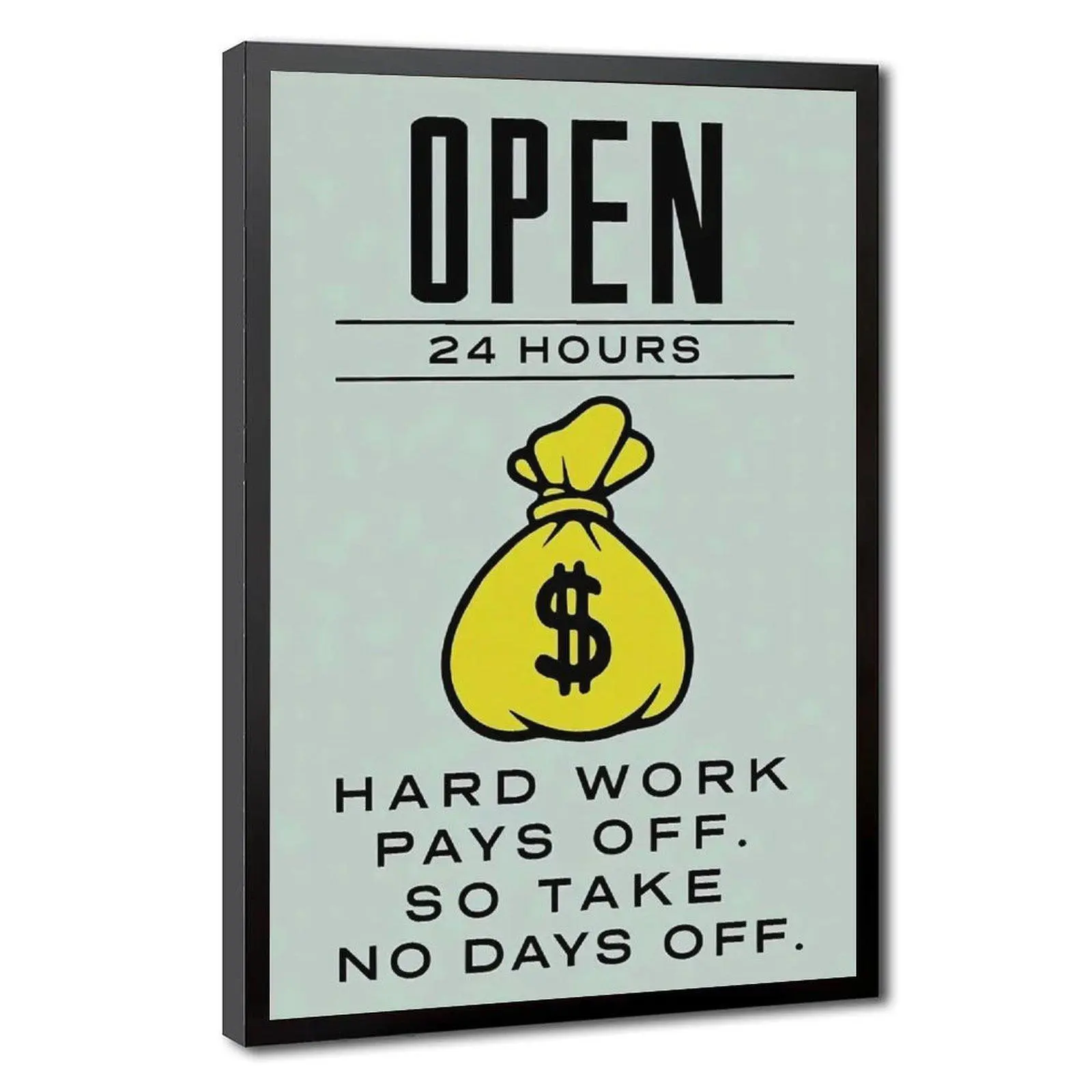 Monopoly Motivational Wall Art Poster, Entrepreneur Mindset Success Quote Money Board Game Pop Wall Art for Entrepreneurs  Minimalist Urban Modern Apartment Wall Decor