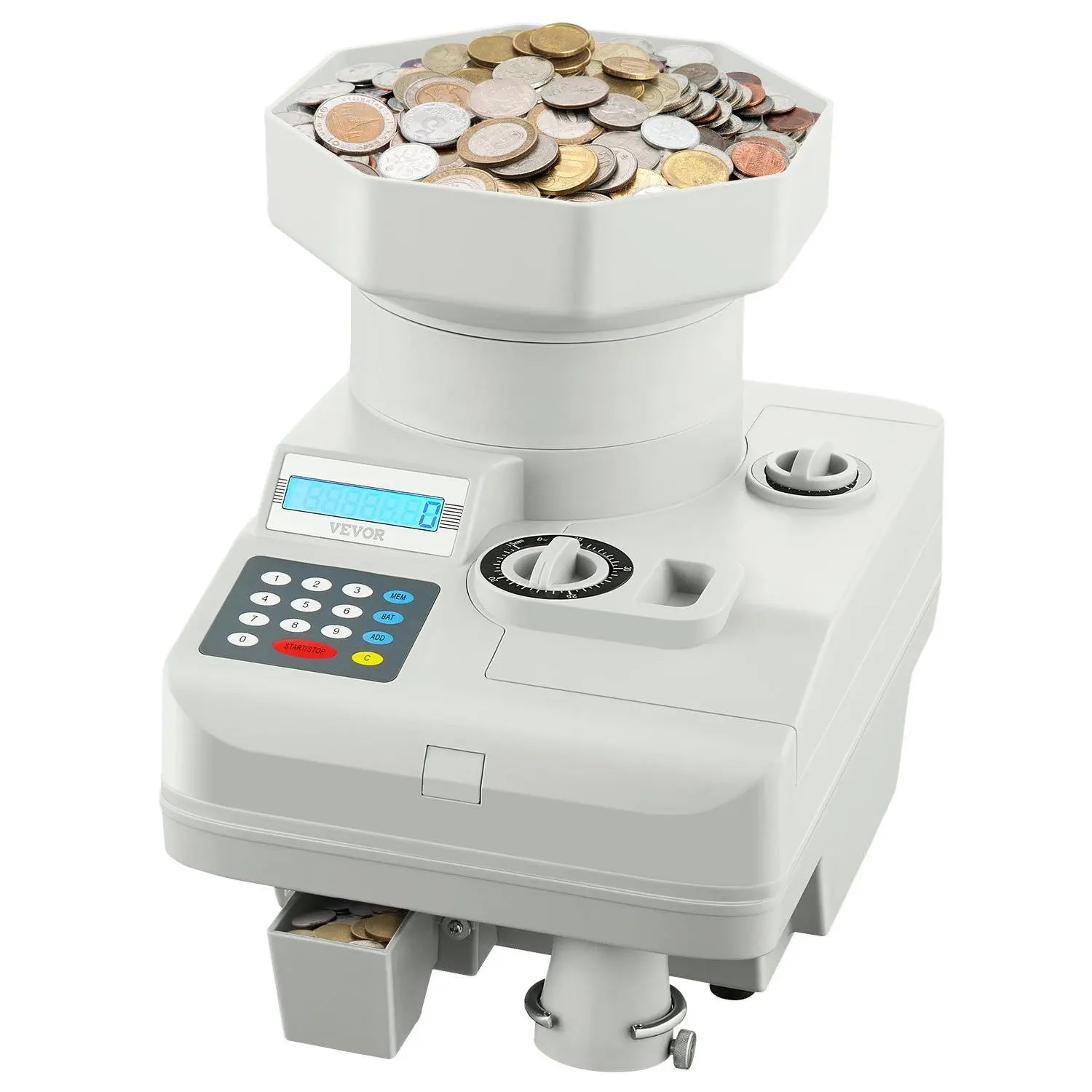 【Summerfinds】VEVOR Coin Counter, Professional Coin Sorter with LED Display Holds up to 11000 Coins, Automatic Coin Sorter and Wrapper Machine for All Coins, Suitable for International Coins and Tokens
