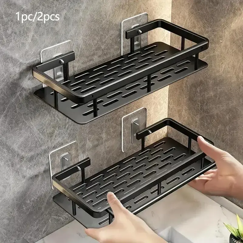 No-Drill Bathroom Shelves, Shower Shelves for Shampoo, Cosmetics and Soap, Space-Saving Bathroom Shower Organizer, Easy-to-Install Utility Shelves, Bathroom Accessories Organizer, Bathroom Caddy Organizer, Bathroom Organizers