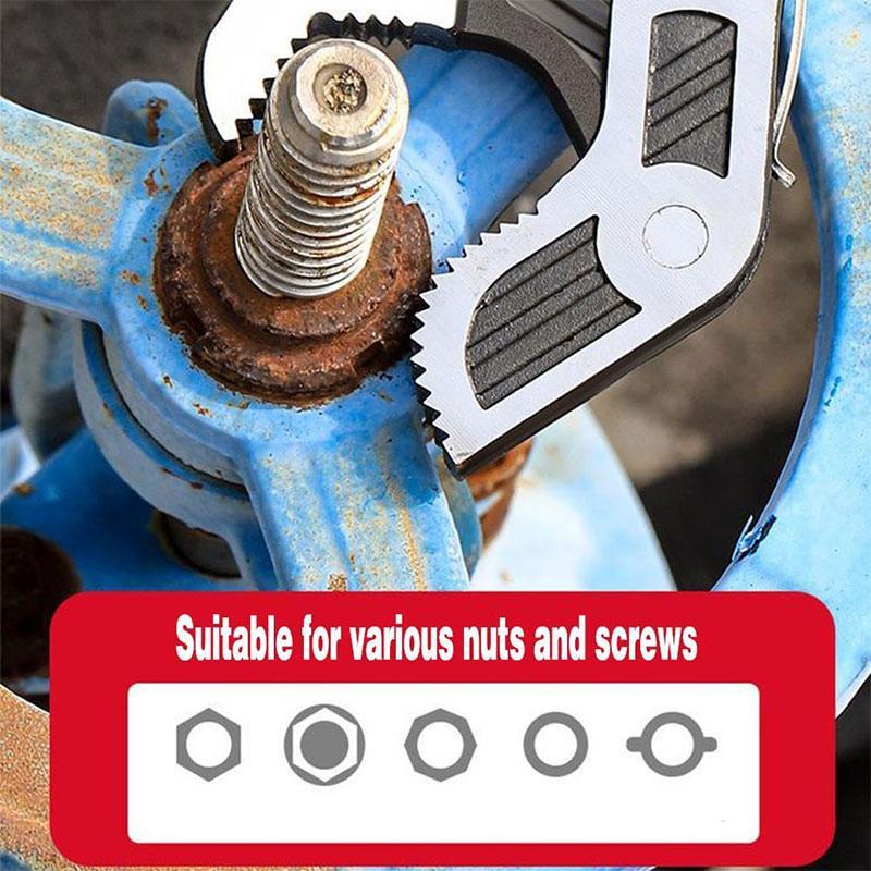 Multifunctional Self-locking Ratchet Wrench, Universal Adjustable Pipe Wrench with Durable Handle, Quick Self Adjusting Locking Wrench, Hand Tools, Tools and Gadgets, Multifunctional Wrench Set