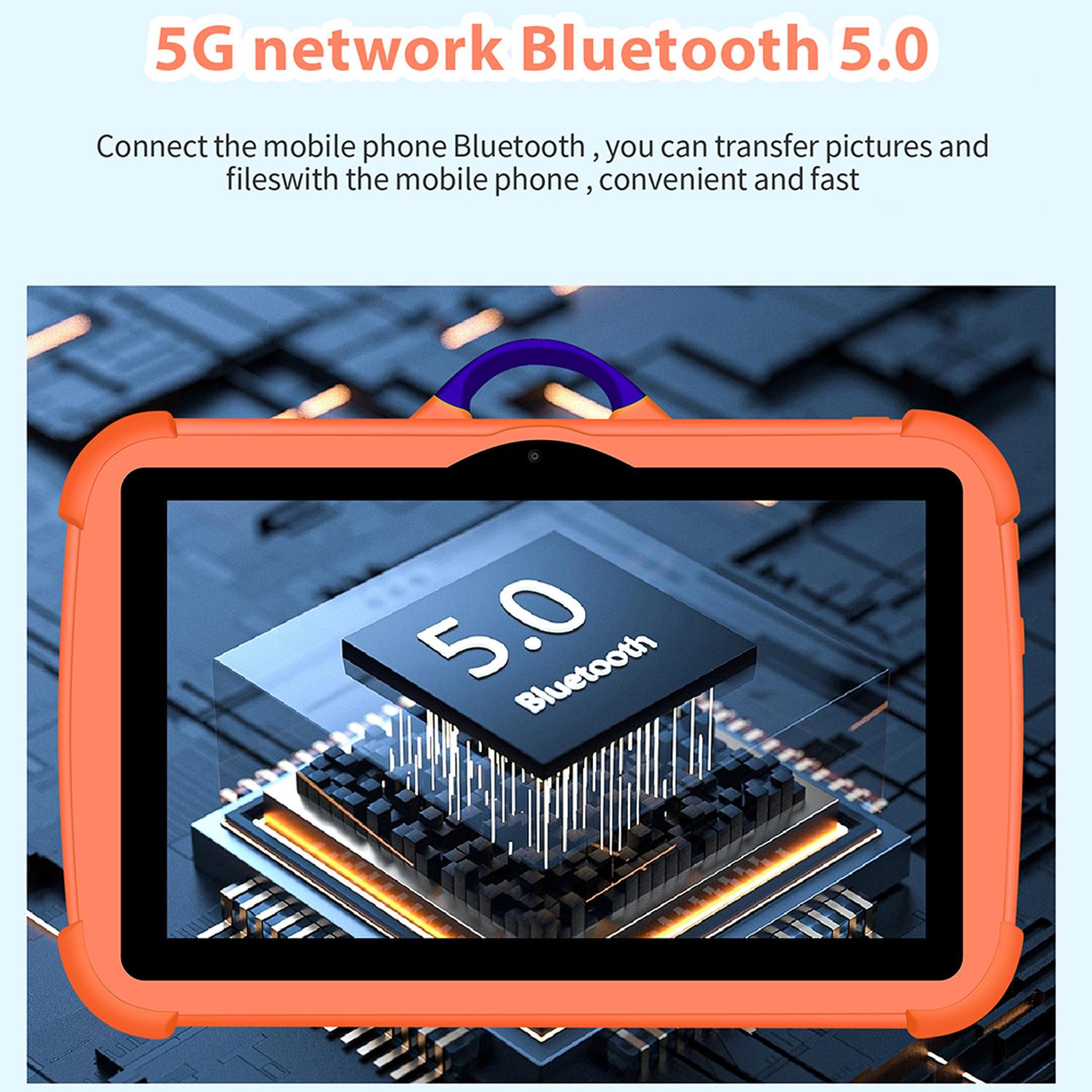 7 Inch 5G WiFi Tablet Pc for Children's best Gifts Android Kids Game Educational Learning Tablets Quad Core 4GB RAM 64GB ROM student parental control de colores con protector anti caídas para niños bluetooth touchscreen