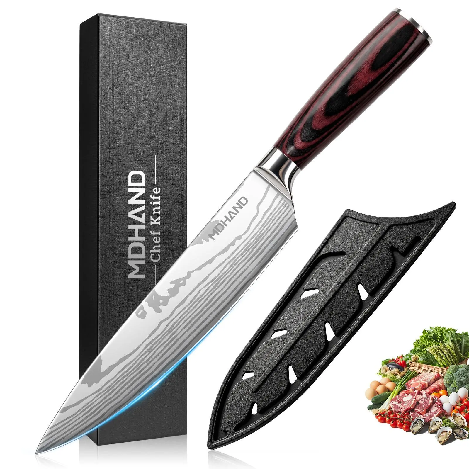 MDHAND Kitchen Chef Knife - Japanese Damascus Style Stainless Steel Kitchen Knife, Meat Knife, Boning Knife Cleaver, Ideal for Slicing and Cooking#DealsForYouDays