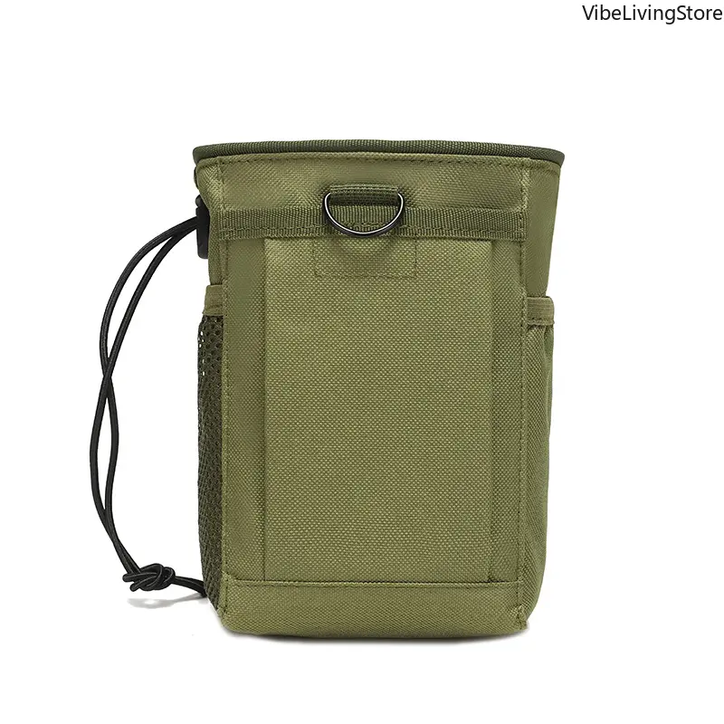 Tactical Molle Dump Pouch, Heavy-Duty 1000D Nylon Utility Waist Pack with Drawstring Closure and Mesh Side Pocket for Outdoor Hunting Gear, Outdoor Gadgets, Tactical Accessories