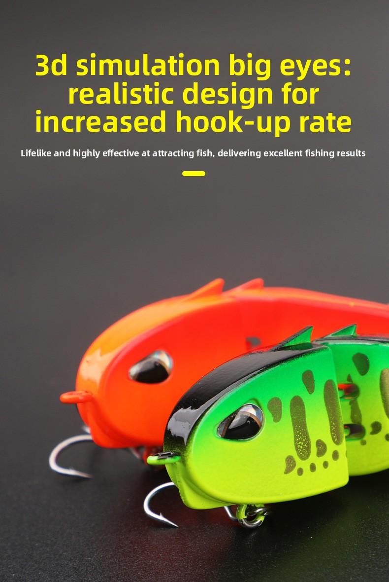 60mm Multi Jointed Fishing Lure Double Hooks Colorful Sinking Lure for Bass Trout