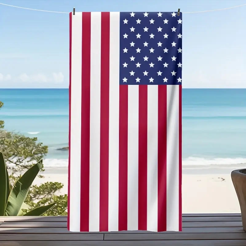 American Flag Printed Pool/Beach Towel - XL Luxury Portable Microfiber Sandproof Super Absorbent Lightweight Quick-Dry Travel Gift for Swim Gym Bath