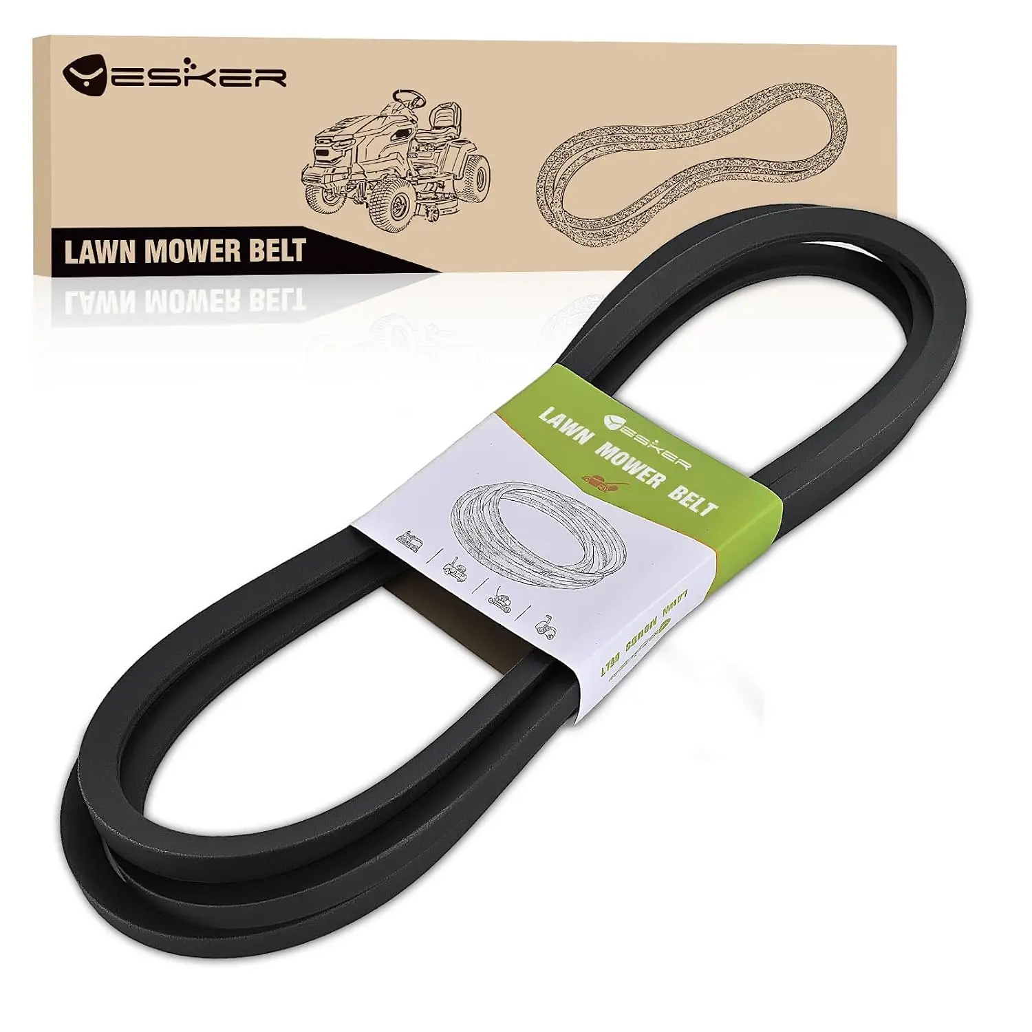 Yesker 604817 Deck Drive Belt 5/8 Inch x 143-3/4 Inch Lawn Mower Drive Belts for Hustler Raptor SDX SD EX 54 Inch Deck RD FasTrak 941757 Zero-Turn Riding Lawn Mowers Durable Aramid Cord # 932558 934604 791335