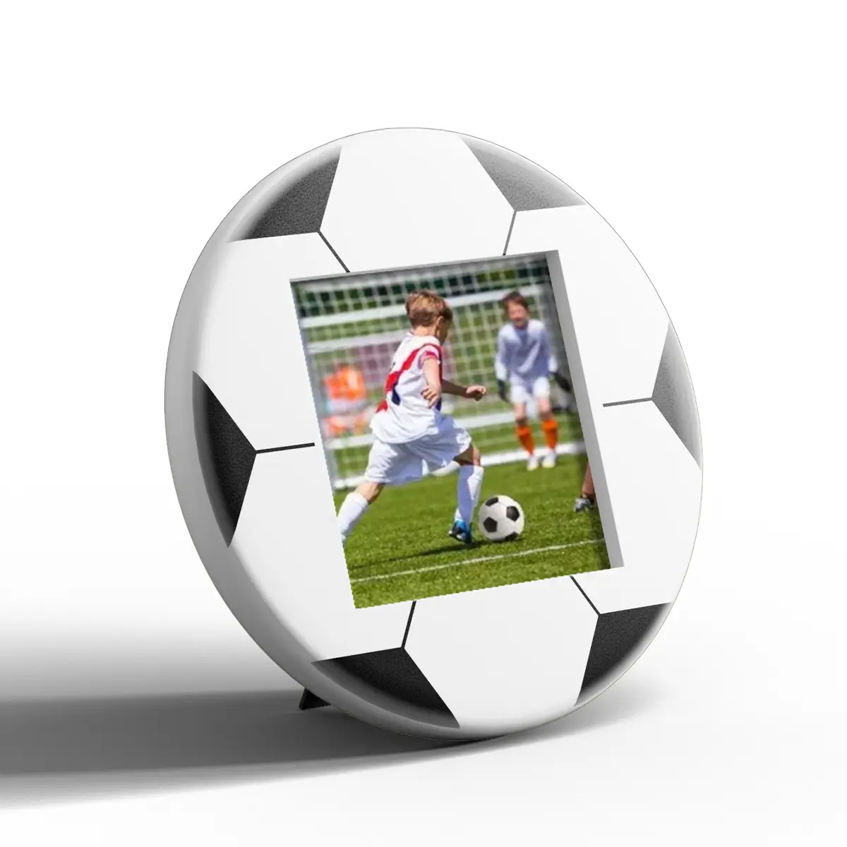 4x6 & 4x4 Inch Creative Ball-Shaped Wooden Photo Frames – Football picture frame, Basketball, Soccer & Baseball 6x8 Inch. Unique Unconventional Frames, Perfect Gift for Sports Fans, Game Room Decor mini