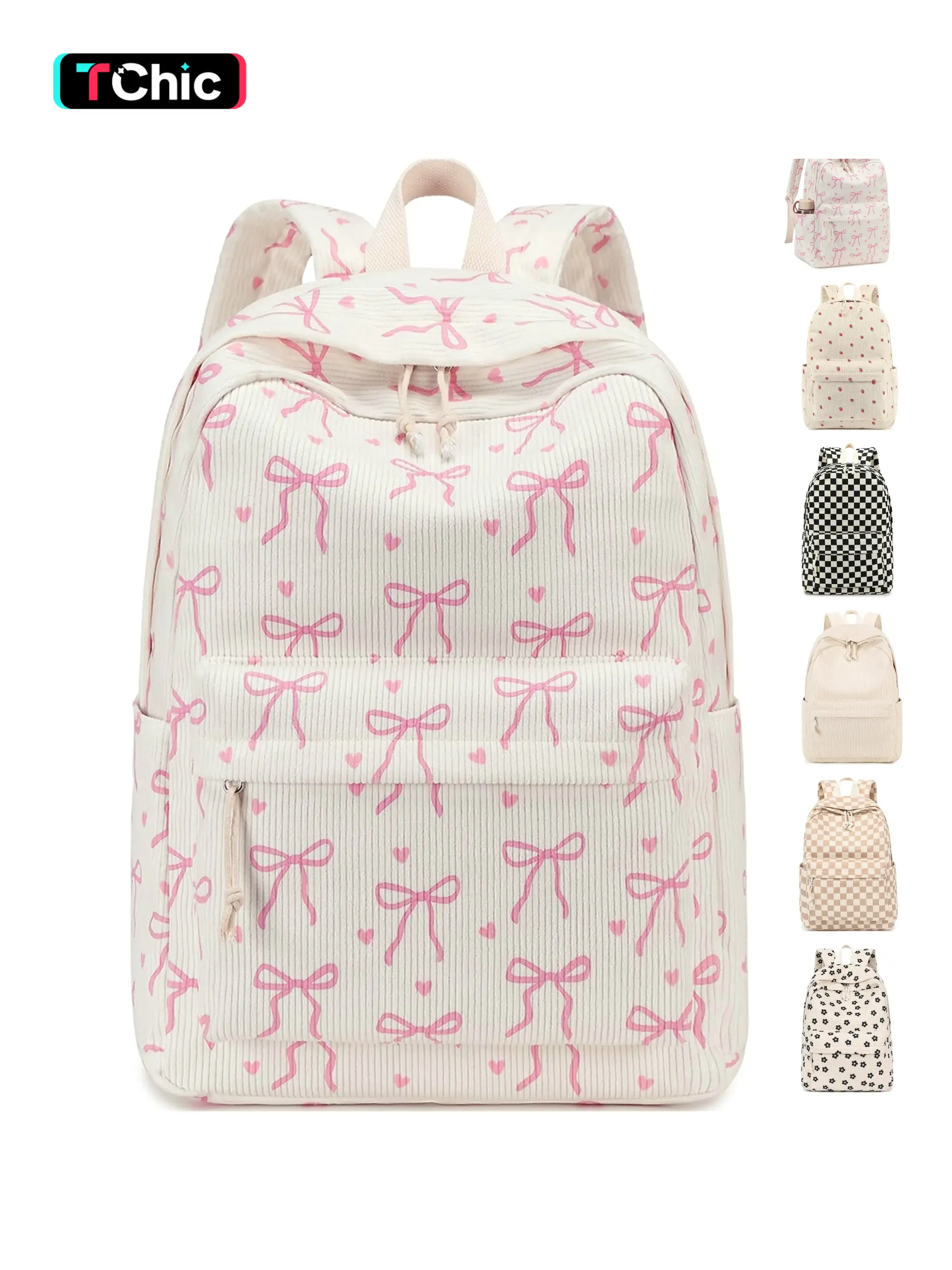 Women's Bow Backpack, Spring/Summer Girly-Style Cute Backpack, Fashionable and Casual for Commuting, Multifunctional Backpack Suitable for Sports and Travel，Backpack for Girls School Backpacks Bookbags for Elementary Middle School Women Laptop Backpacks