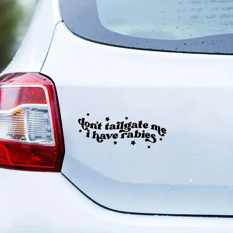 Vinyl Car Sticker 'don't Follow Me, I'm Rabid' Humorous Warning Sign, Durable Adhesive Window Decal for Vehicles, Laptops, Trucks, Walls, Funny Car Decals