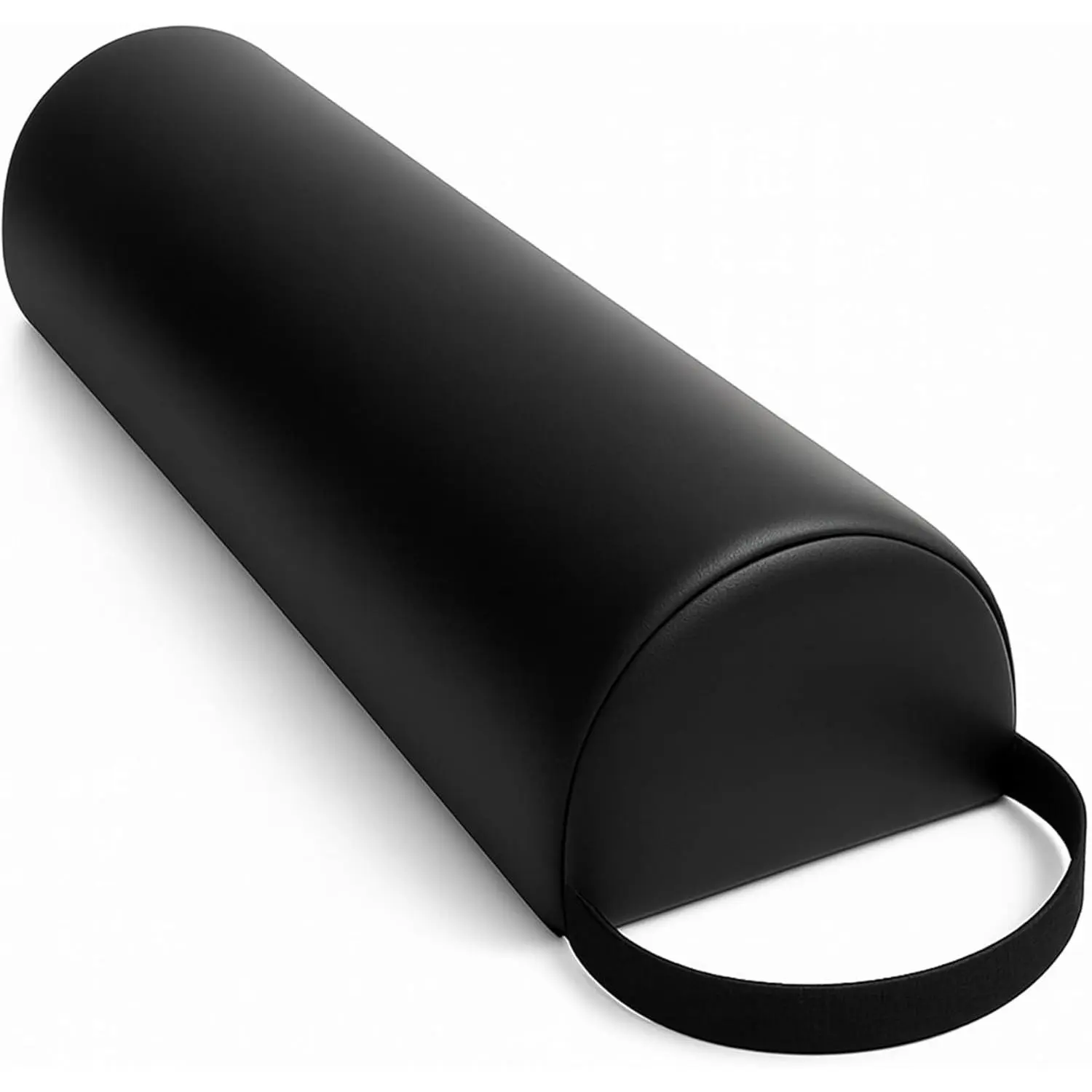 17.8x8x4.7" Black Half-Round Bolster Pillow, High-Density Support Cushion for Massage, Yoga, Neck, Knees, Back & Ankles