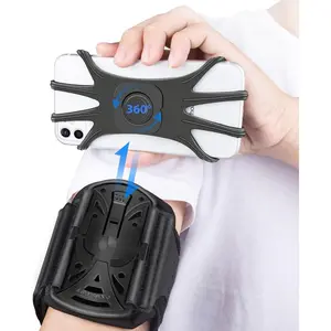 Running Phone Holder Armband for Phone, Detachable & 360 ° Rotated Sports Armband with Key Pocket for iPhone 17/16/15/14/13 Pro/12 Pro/XS/XR/8/7/6s Plus, for Samsung Galaxy 4''-6.5'' Cellphone
