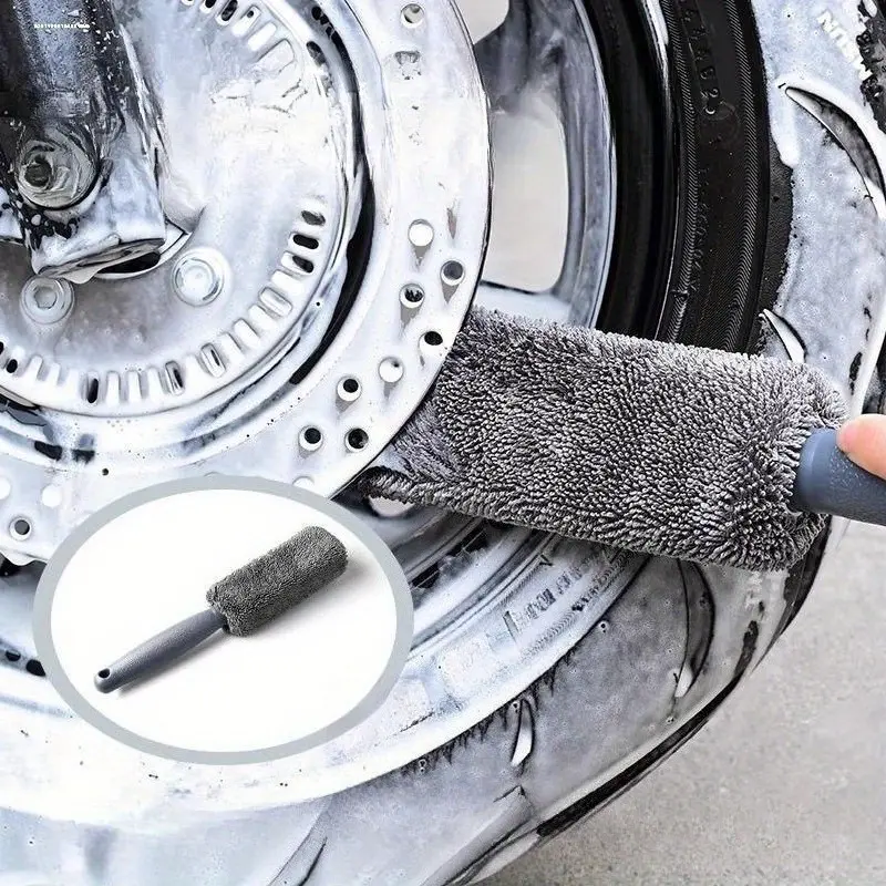 Car Cleaning Brush, Car Wheel Hub Cleaning Brush Wheel Rim Cleaner Detailing Brush Cleaning Tool For Car Trunk Motorcycle Auto Car Detailing Tools