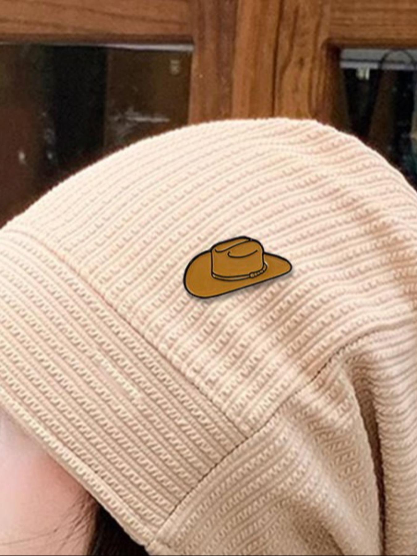 New Cowboy Hat Design Brooch, Enamel Pin, Hat Pins Suitable for Backpacks, Jeans, Scarves, Hats Decoration, Trendy All-match & Exquisite Brooch for Birthday Gift