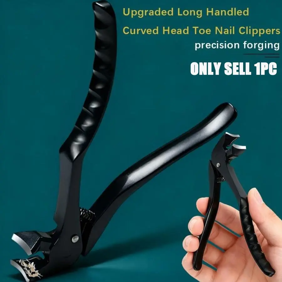 Ergonomic Nail Clipper for Seniors, Thick Nails and Toenail Trimmer, Long Handle with Claw Catcher, Precision Nail Cutter for Men and Women, Stainless Steel, Nail Tools, Precise Nail Trimmer, Nail Care