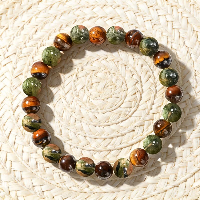 Tiger Eye Wealth & Prosperity Bracelet - Vintage Lucky Coin Charm with Natural Healing Stones, Manifestation Jewelry for Good Luck & Abundance, Unisex Daily Wear.