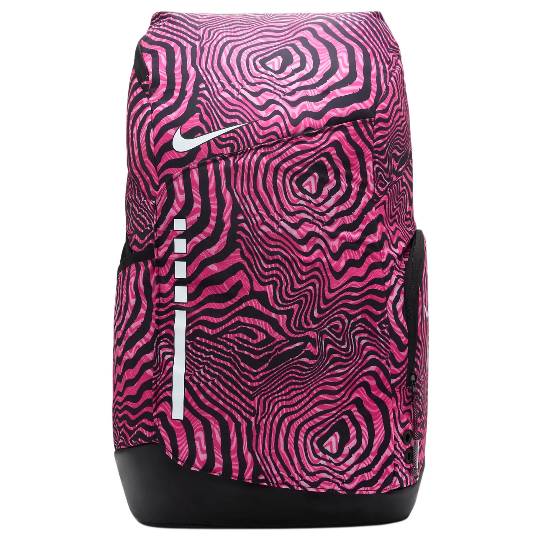 Nike Hoops Elite 32L Polyester Backpack for Men and Women – Black, Pink, and White Color-Blocked Style