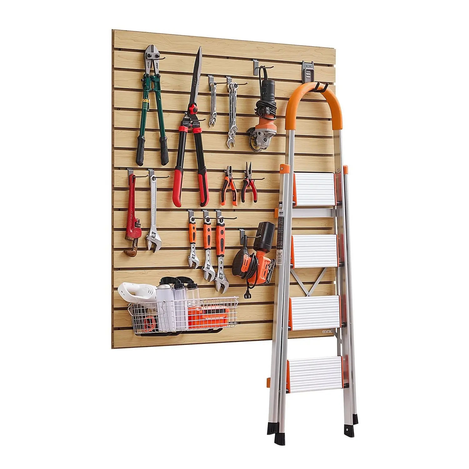 Slat Wall Paneling, 4x 4ft, MDF Garage Slatwall with Modular Design, Natural Slat Wall Easy-to-Install Adjustable Slatwall Panel with Coupling Structure DIY Cutting, Fit for Storage Display