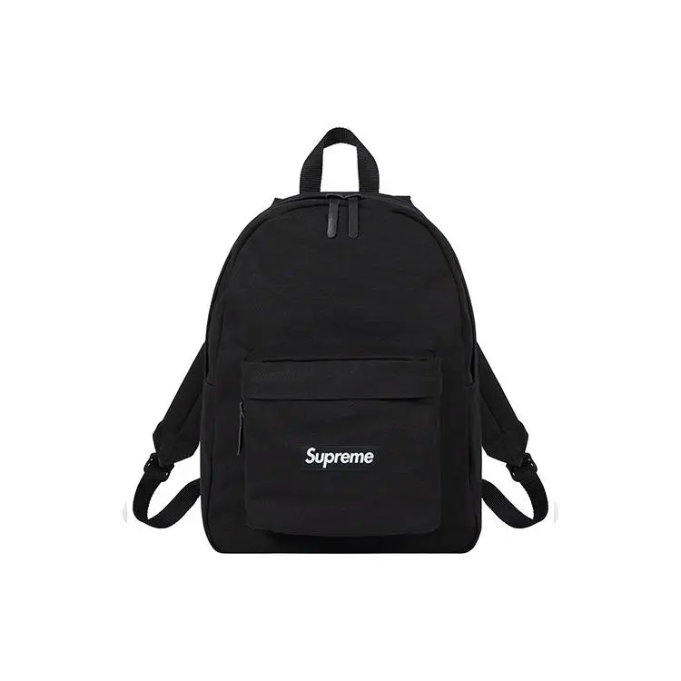 Supreme FW20 Canvas Backpack – Minimalist Logo Design Unisex Dual-Tone Backpack in White and Black