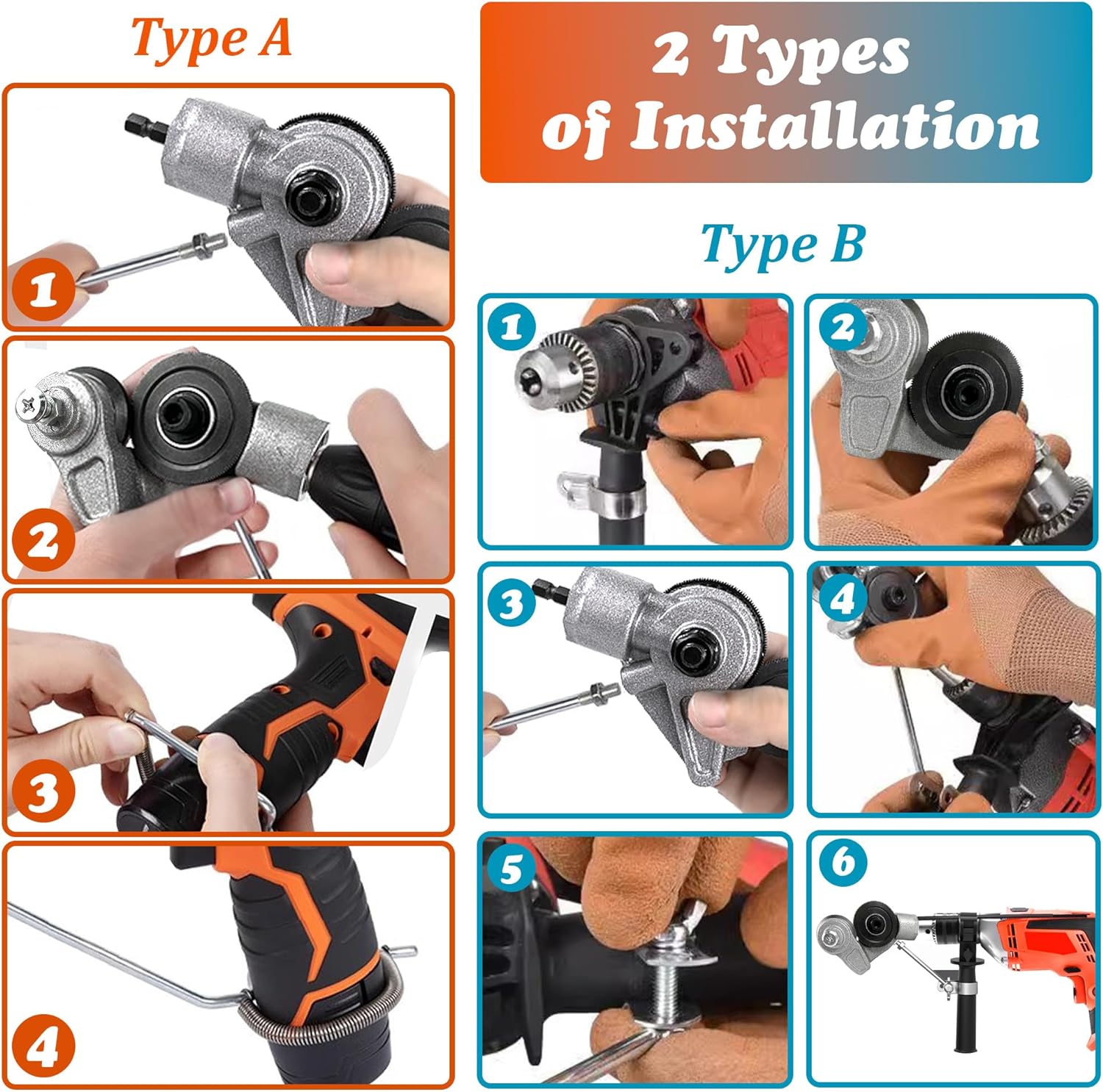 Sheet Metal Cutter Drill Attachment, Electric Drill Shears, Metal Nibbler Drill Attachment for Cutting Iron, White Sheet, Steel, Copper, Aluminum, Metal, Universal Sheet Metal Cutter Drill Attachment, Electric Drill Shears, Metal Nibbler Drill Attachment for Cutting Iron, White Sheet, Steel, Copper, Aluminum, Metal, Universal