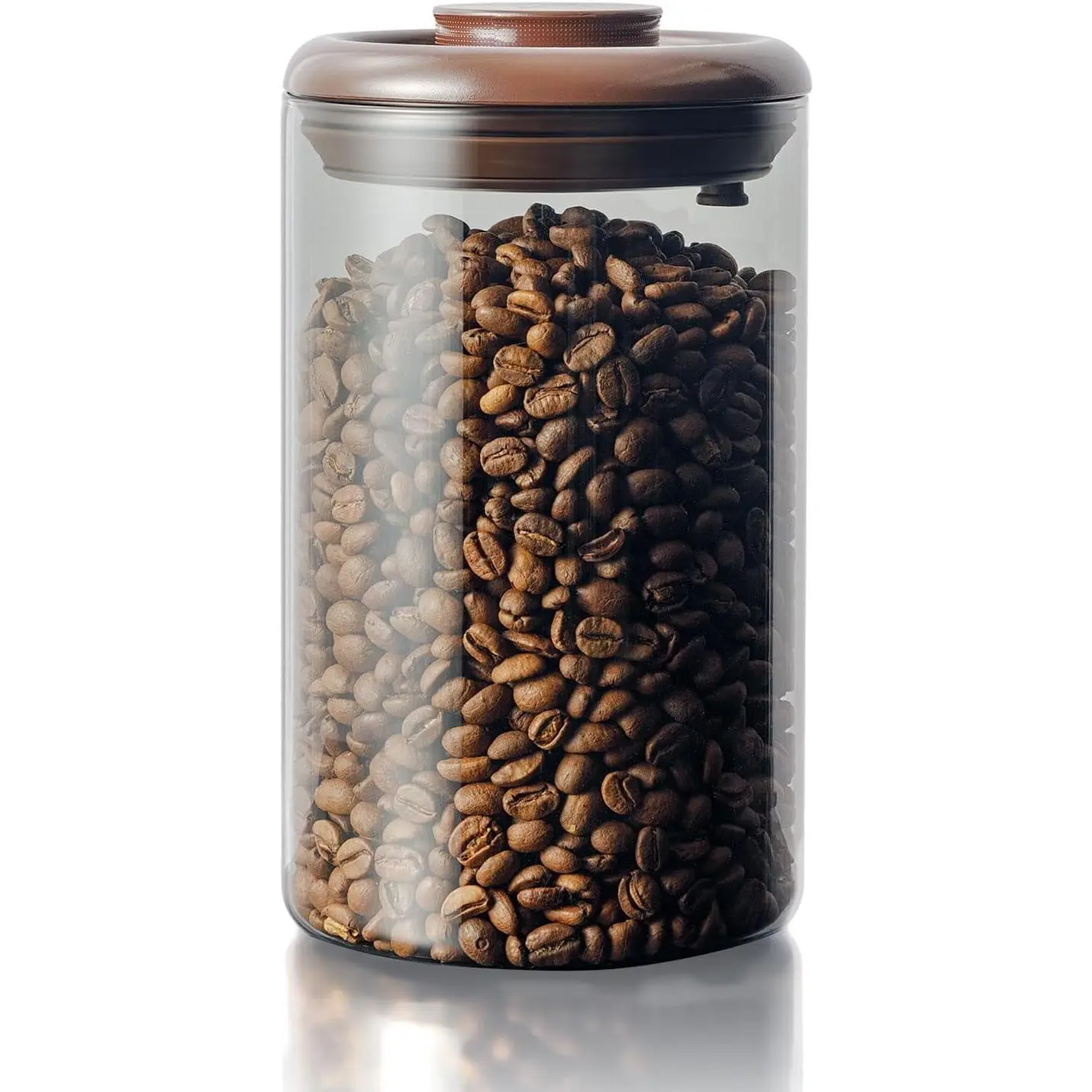 Coffee Canister for Ground Coffee, 13 oz Borosilicate Air Tight Coffee Bean Container with Pop Lid, CO₂ Releasing Valve for Grounds Coffee, Anti-UV