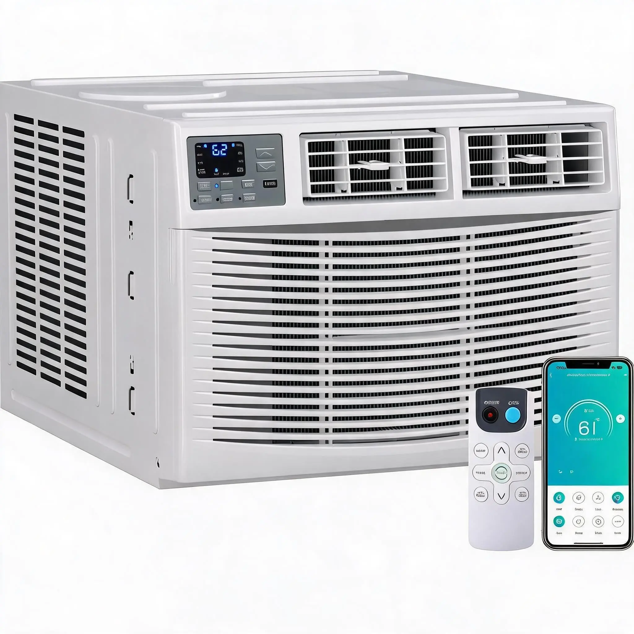 GARVEE 4-in-1 Window Air Conditioner & Heater Combo with WiFi - 8000 BTU, Dehumidifier & Fan, Remote/App/Alexa/search engine Assistant Control - Efficient Cooling & Heating for Rooms up to 350 Sq. Ft, Cool/Heats/Dehums, Wifi Control