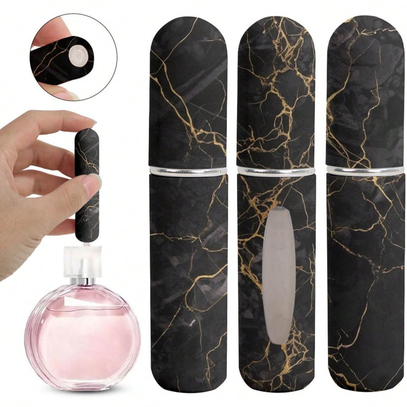 Marble Pattern Refillable Perfume Bottle, 3 Counts Portable Atomizer Bottle, Refillable Perfume Spray, Storage Bottles for Traveling and Outgoing, Makeup Cosmetic Storage