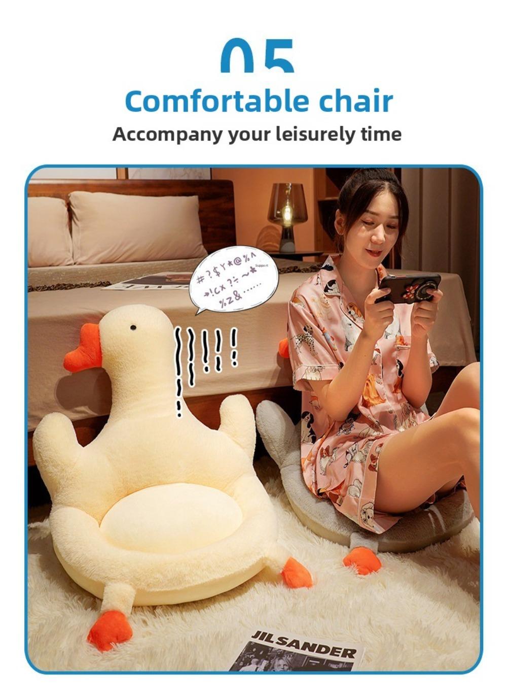Cartoon Design Big White Goose Cushion Integrated Design Backrest Cushion Office Cushion Thickened Student Cushion