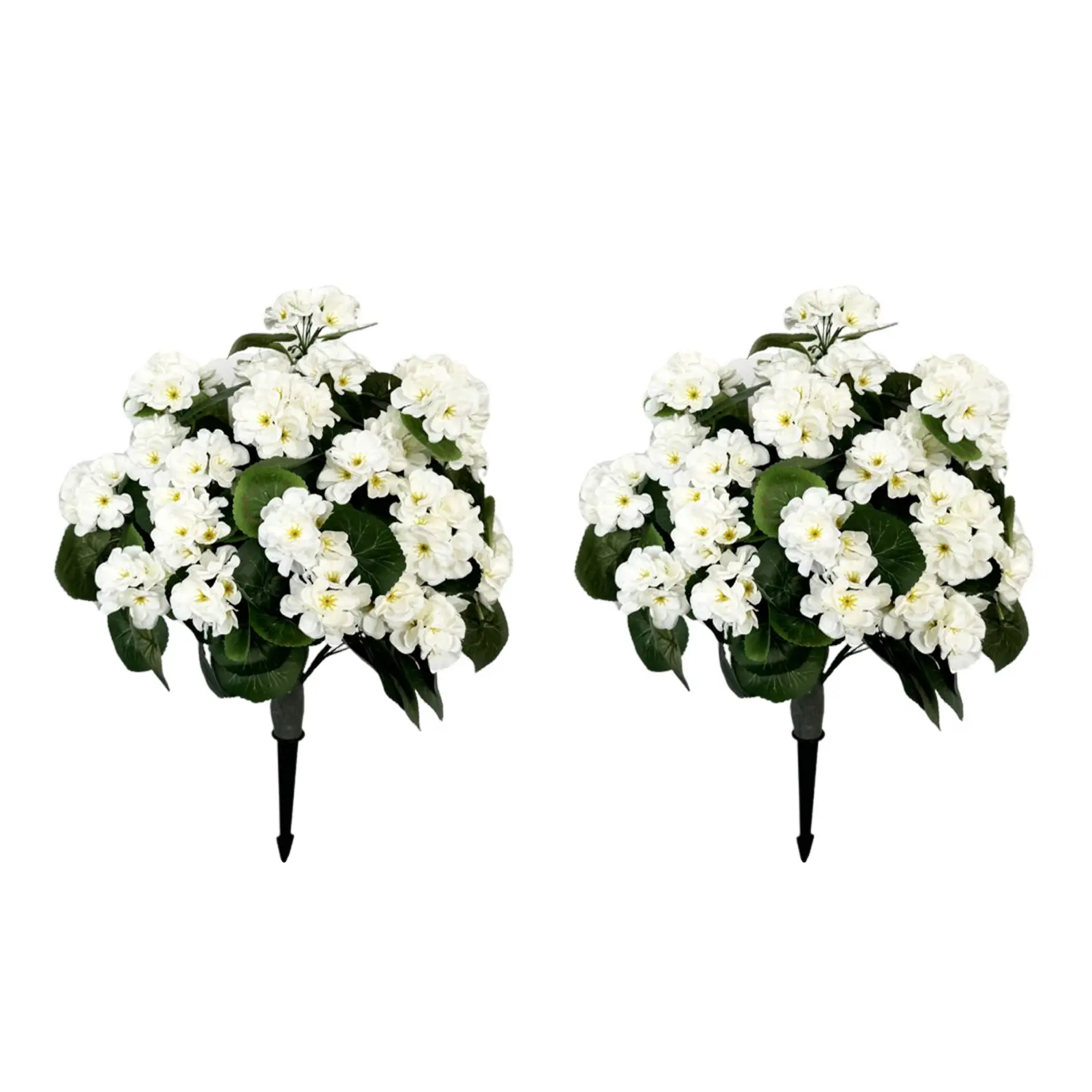 2-Pack 26-Inch Artificial Begonia Flower Ground Stake Trees, Silk and Plastic, Red, Pink, White