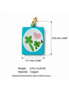 1pc Healing Daily Illustration Enamel Pendant, Cute Cartoon Square Charm, DIY Jewelry Making Accessory, Ideal for Farmhouse Lovers
