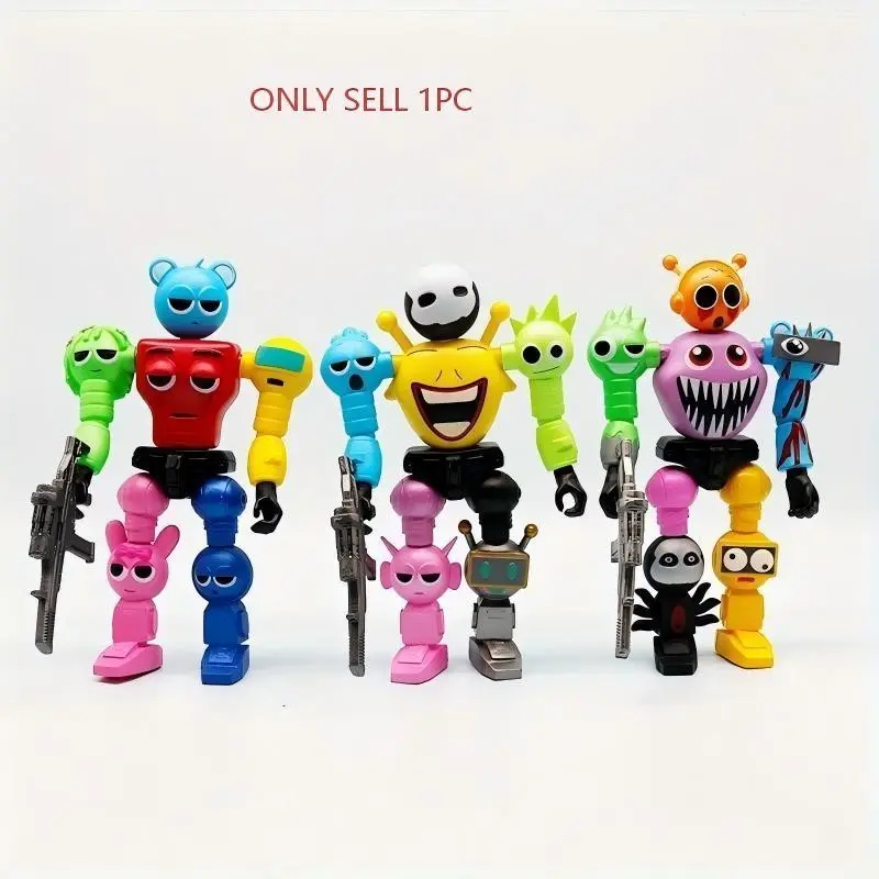 6.69-Inch Sprunki Robot Model, Flexible Joints, Articulated Figurines, Poseable PVC Ornament, Perfect Home Gift, Ideal for Fans of Unique Character Collectibles