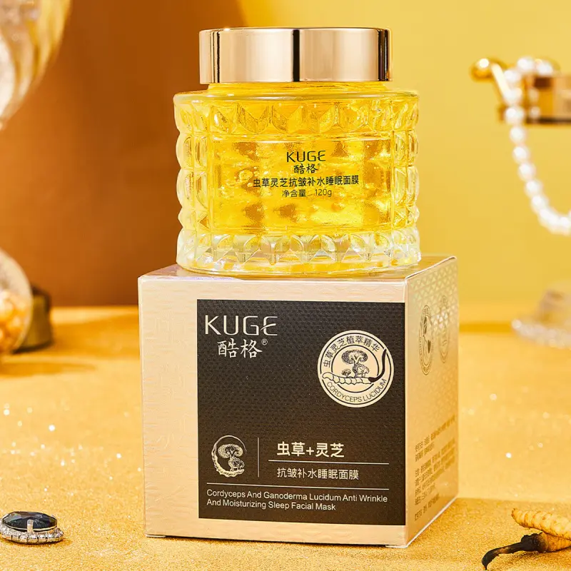 Luxury Cordyceps Ganoderma Sleeping Mask Anti Fine Lines Firming Moisturizing Overnight Mask For Women