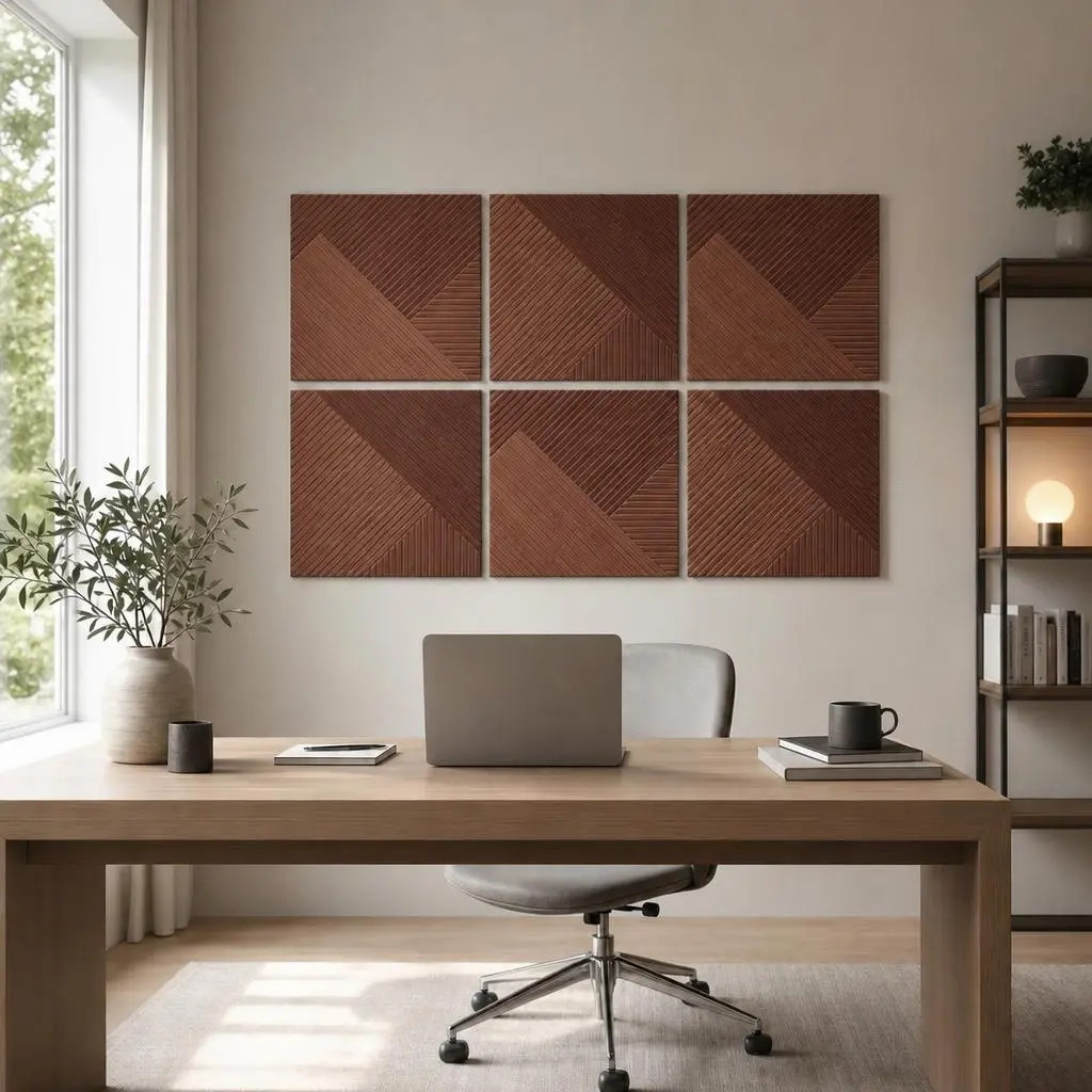23.6" Square 3D Geometric Acoustic Panels, High-Density Eco Polyester Fiber Soundproof Noise Reduction Wall Tiles for Home Studios, Living Room