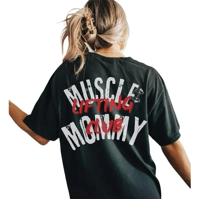 Women's Iron Lifting Club Graphic T-Shirt (NEW) - Comfortable Workout Top, Athleisure Apparel, Women's Clothes, Gym Training Wear - Unbeatable Price t0115, Clothes For Women, Workout Tops