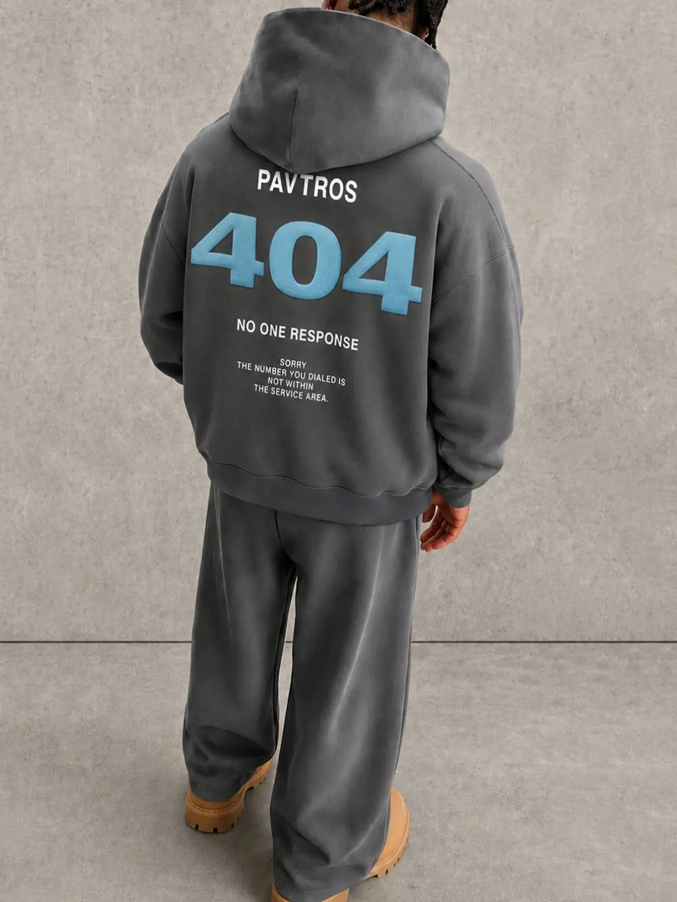 Men's Two-Piece Set Hoodie and Wide-Leg Pants, Y2K Streetwear Style, Spring Fall Casual, Error Print Design