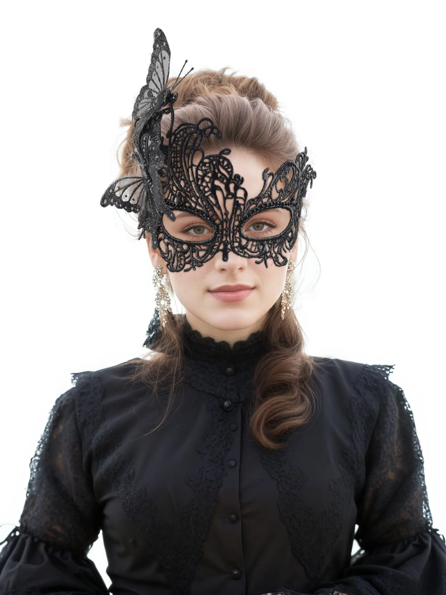 1PCS Butterfly Halloween Lace Masquerade Masks for Women - 1920s Antique Mask for Men Carnival Party Mardi Gras Party