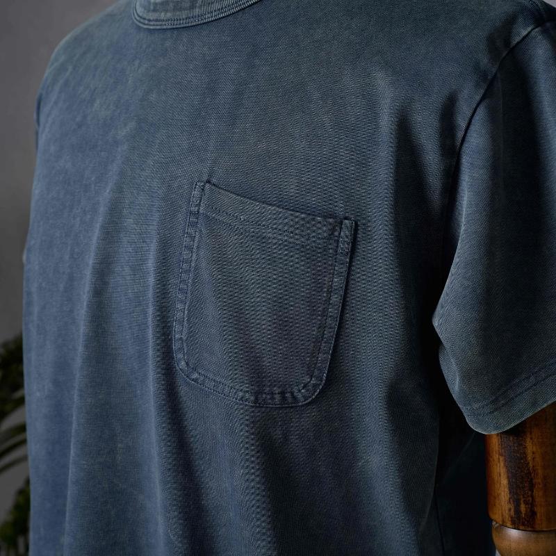 Kyn Apparel  Men's Heavyweight Pure Cotton Short Sleeved T-shirt American Retro Solid Color High-end Fabric Loose T-shirt