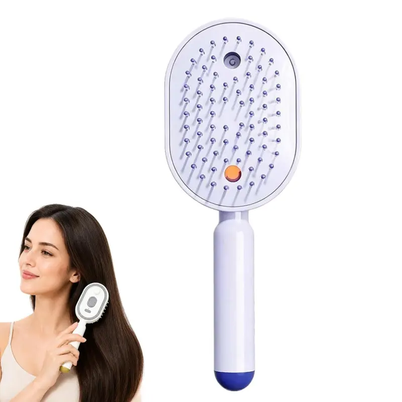 Non-Straightening Electric Steam Hair Brush, 2-in-1 Spray Hair Comb with Gift Box, USB-C Rechargeable Vibrating Scalp Massager, Anti Static Hairbrush, Anti-Static & Anti-Frizz, Smooth Tangled Hair, Essential Oil Not Included