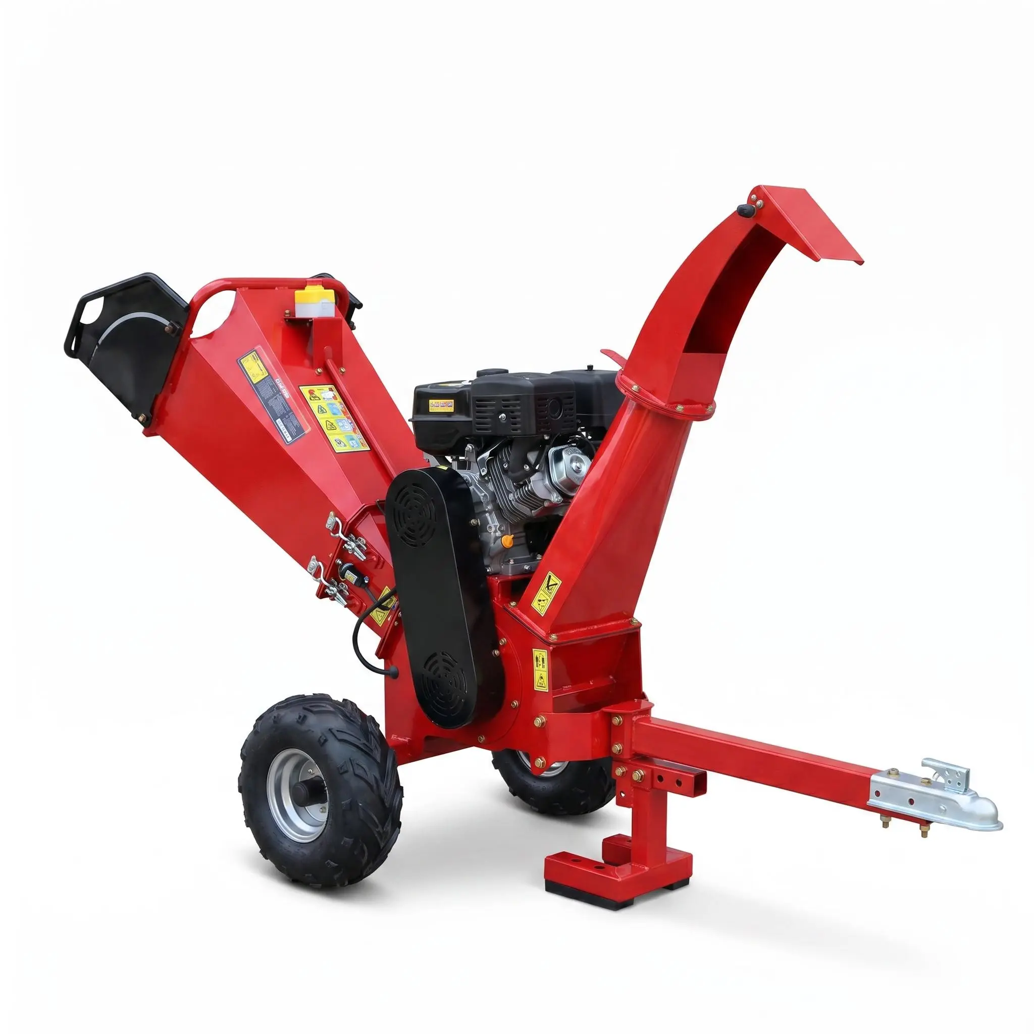 ARCH Towable Wood Chipper Shredder Mulcher 5in Chipping Capacity 420cc Gas Engine 9in Drum Double-Edged Steel Blades Black Red Q235 Steel Off-Road Towing ATV UTV Tractor Pickup Yard Waste Cleanup Garden Maintenance, Black+Red Color Options