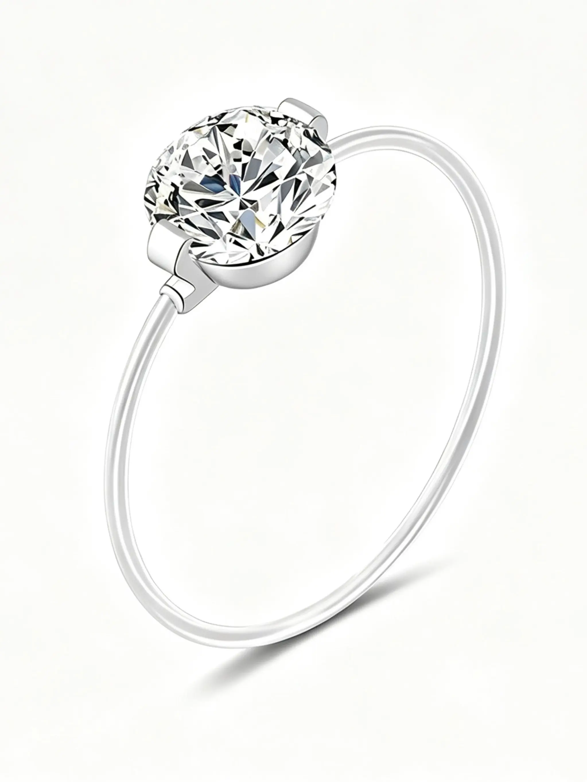 Mermaid Tear Ring Invisible Moissanite S925 Silver, Unique Design One Carat Closed Ring, Anniversary Wedding Engagement Ring for Women, Moissanite Rings, Moissanite Wedding Band