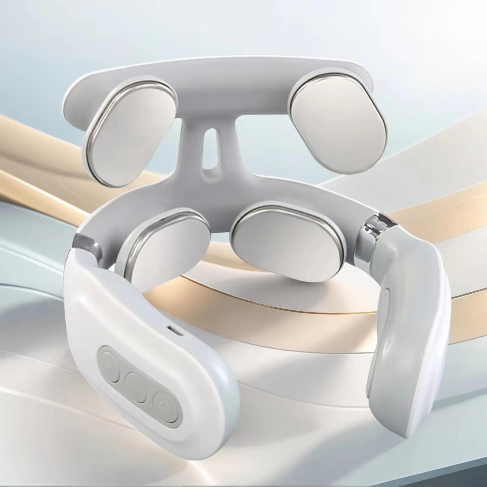 Portable Electric Neck Massager, Smart Neck Massage Device, Rechargeable, Relieves Neck and Shoulder Pain, Ideal for Home Use