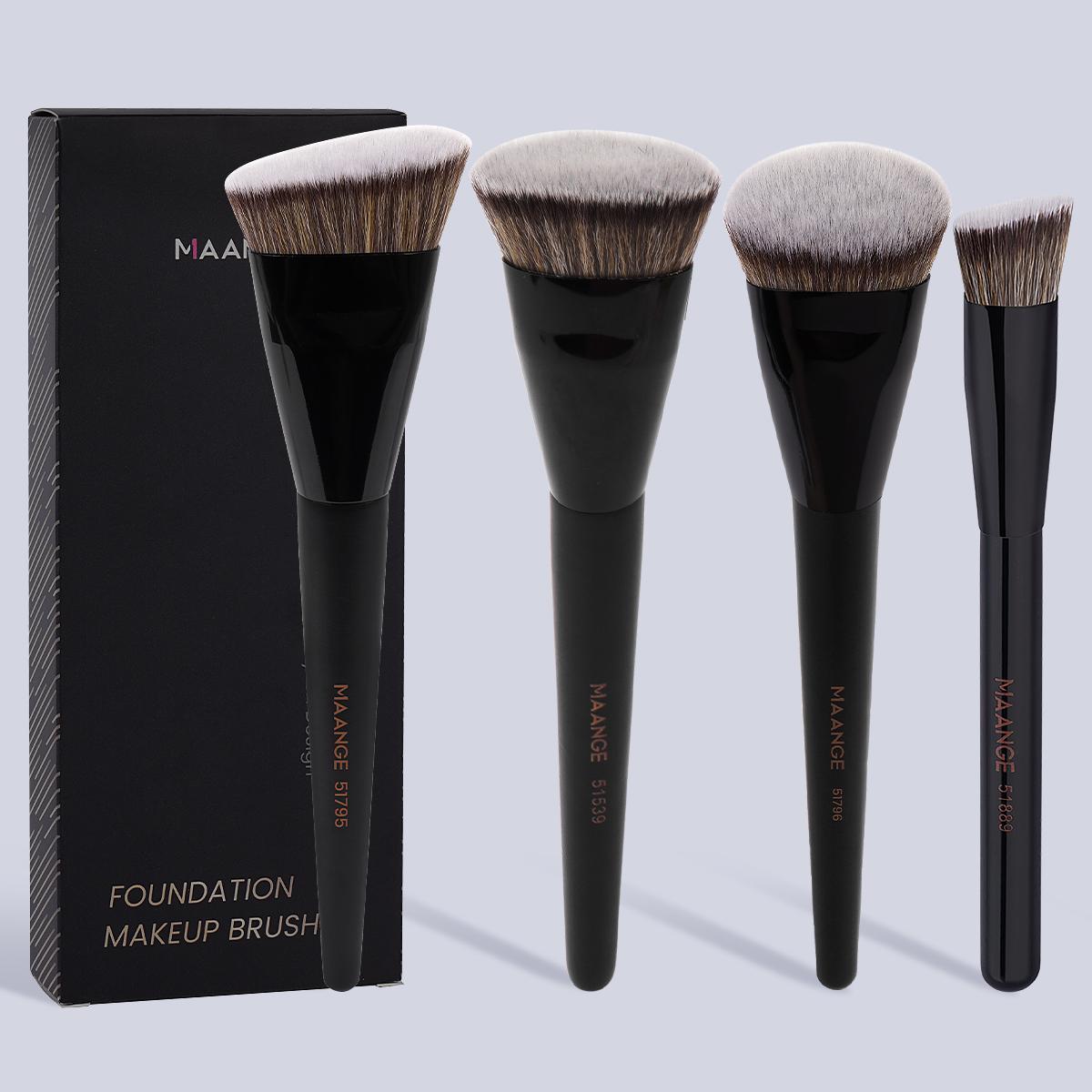 MAANGE Professional Makeup Brush Set, 4 Pcs/Set Versatile Soft Makeup Brushes for Foundation, Eye Shadows & Highlighter, Brushes with Comfortable Grip #GLOBAL PICKS